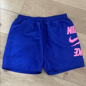 Nike Royal Blue Swim Shorts with Pink Accents